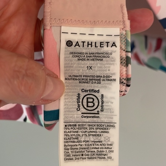 Athleta Plus Size 1X Ultimate Bra Elegance Floral Orchid - Picture 4 of 4